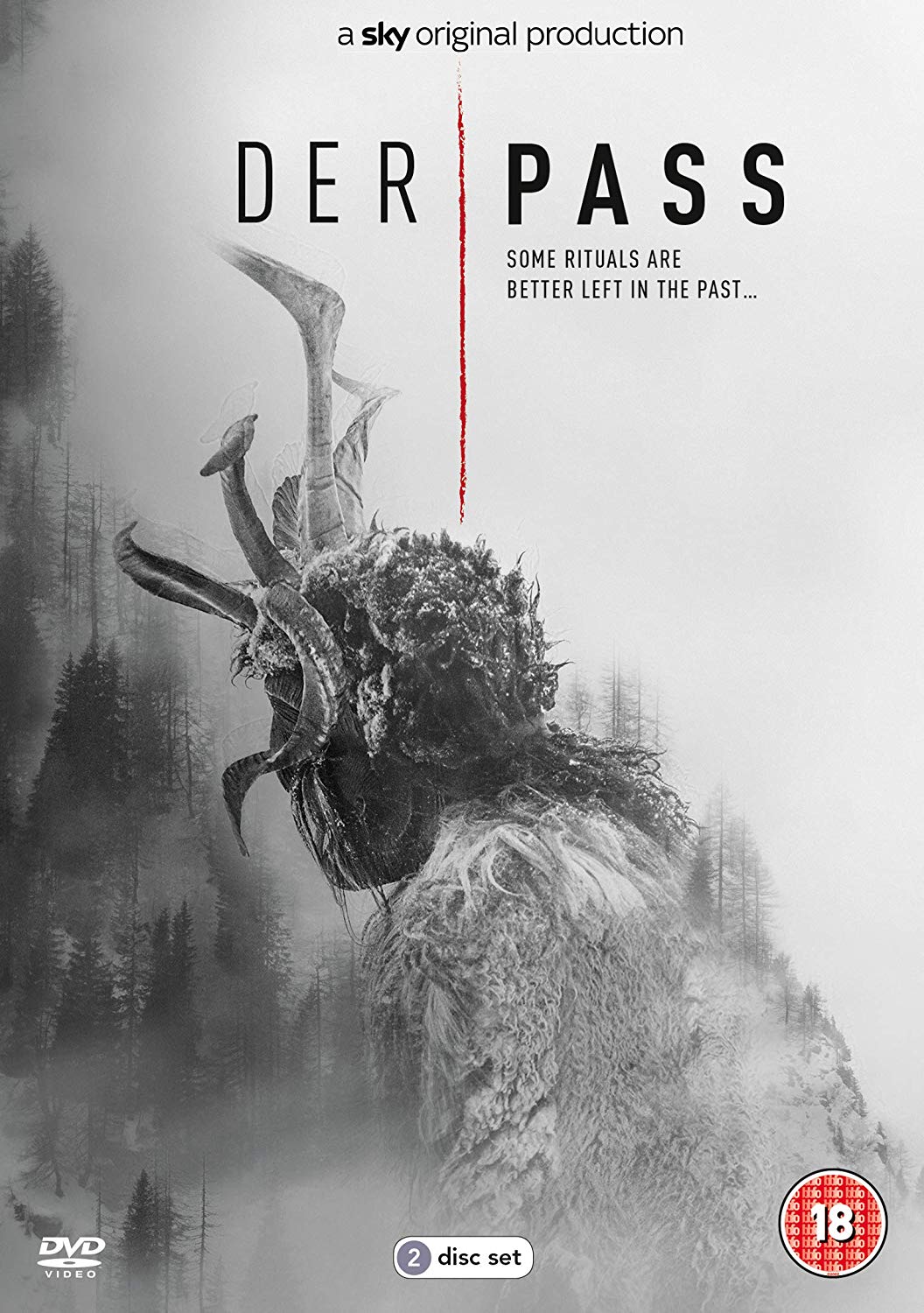 DVD cover for "Der Pass" featuring a monster in a snowy forest, 2-disc set.