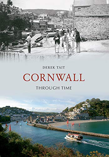 Book cover: "Cornwall Through Time" with vintage and modern coastal scenes.