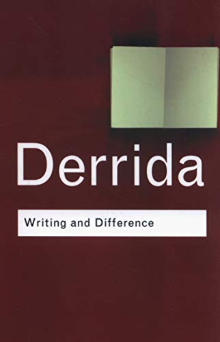 Book cover: "Writing and Difference" by Jacques Derrida, maroon background.
