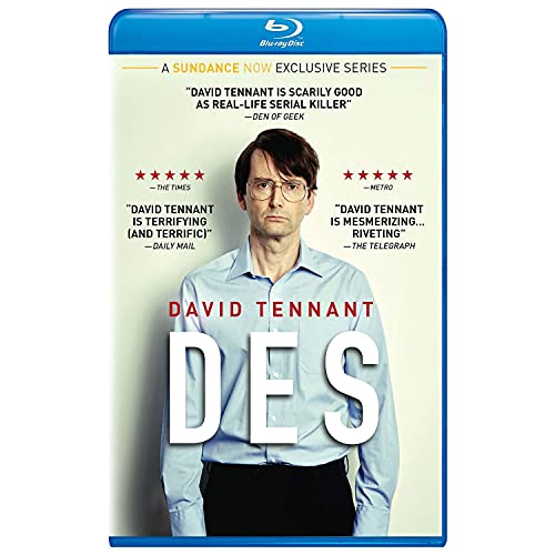 Des" Blu-ray cover featuring David Tennant in a light blue shirt.