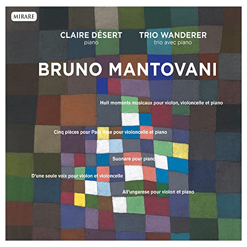 CD cover with abstract geometric pattern and text listing composers/performers.