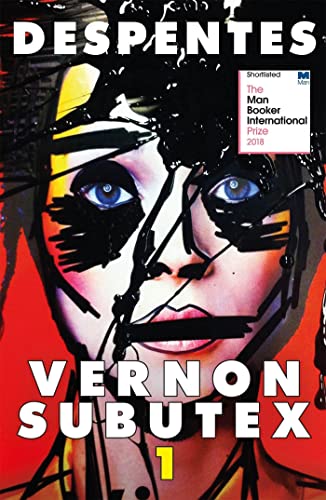 Book cover with a stylized face obscured by black ink marks on red background.
