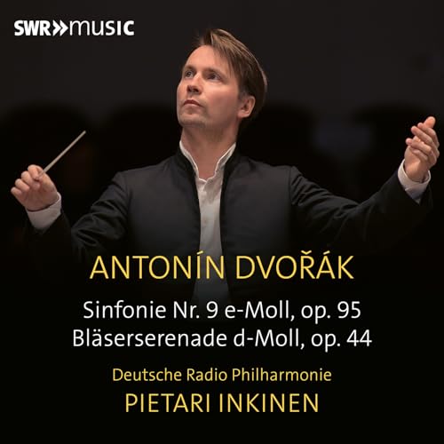 CD cover featuring conductor Pietari Inkinen and composer Antonín Dvořák’s name.