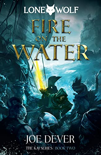 Book cover: hooded figure with sword amidst a naval battle scene.
