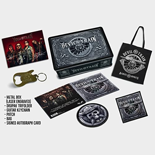 Devil's Train "Ashes & Bones" limited edition boxset with band imagery.