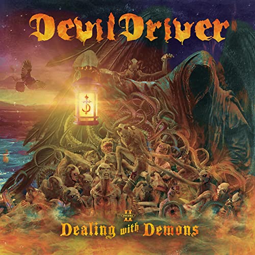Album cover for Devildriver’s “Dealing With Demons Vol. II” featuring dark fantasy art.