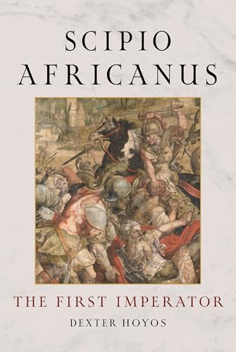 Book cover showing a historical painting of Roman soldiers in battle with text overlay.