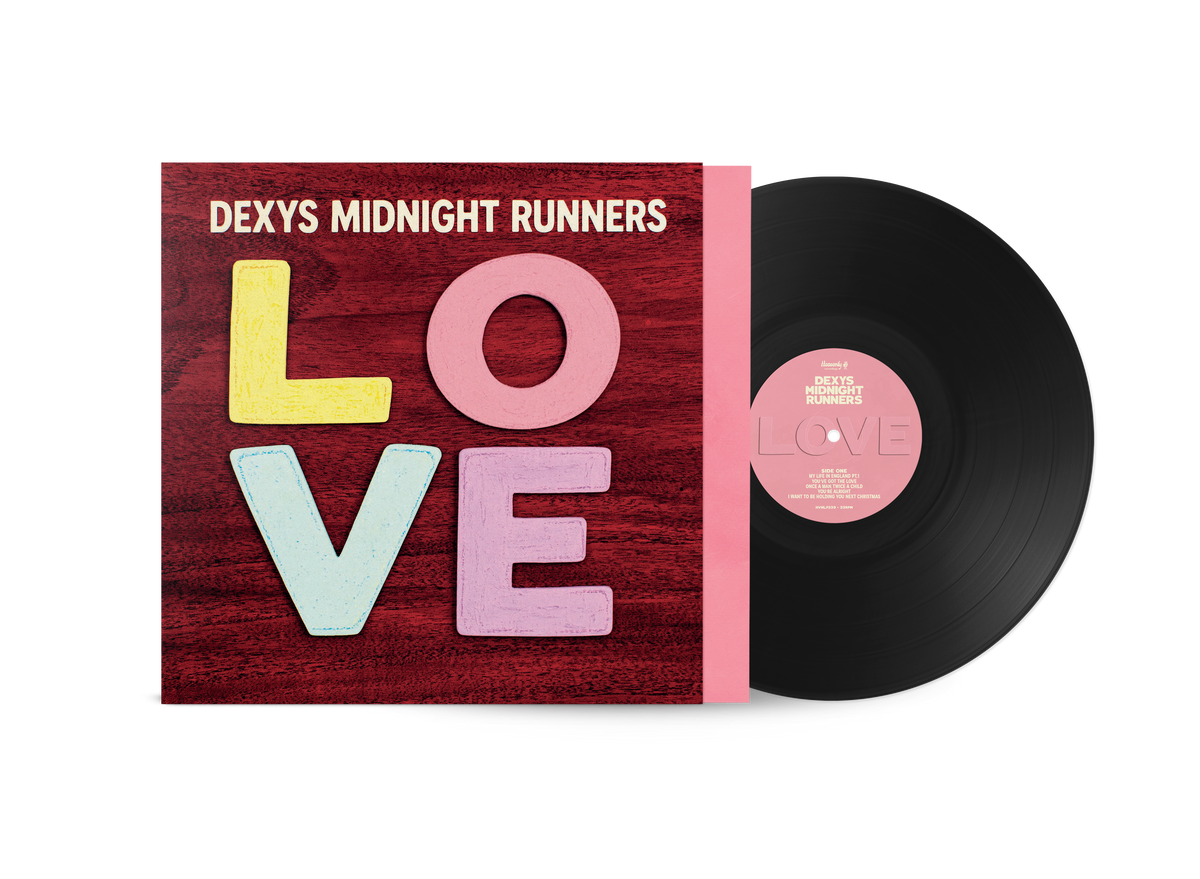Dexys Midnight Runners" vinyl record with colorful "LOVE" album cover.