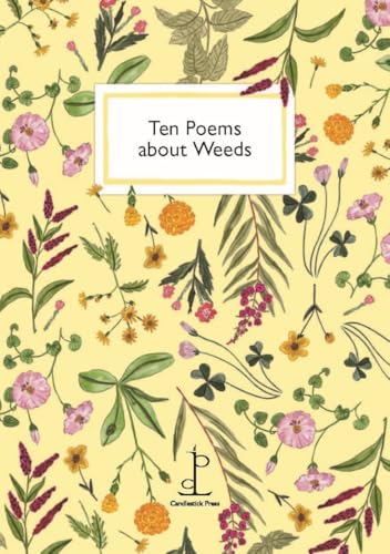 Book cover with a yellow background, floral weed illustrations, and the title in center.