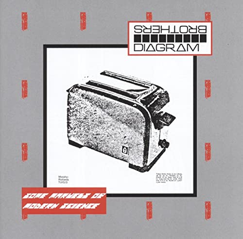 CD cover: black and white toaster illustration with red geometric borders.