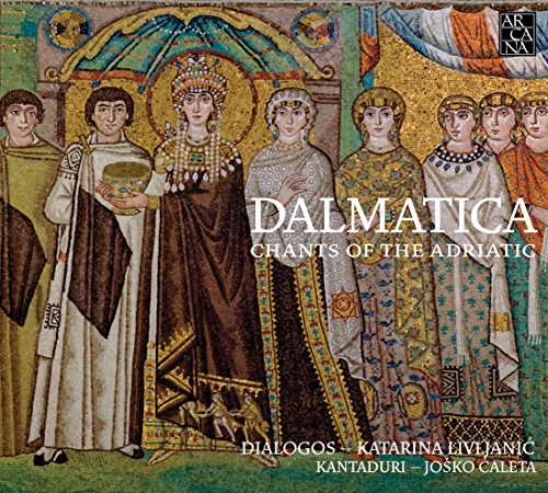 CD cover depicting a Byzantine mosaic with figures and the title “Dalmatica”.