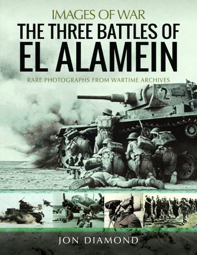 Book cover depicting soldiers and a tank during the El Alamein battles.