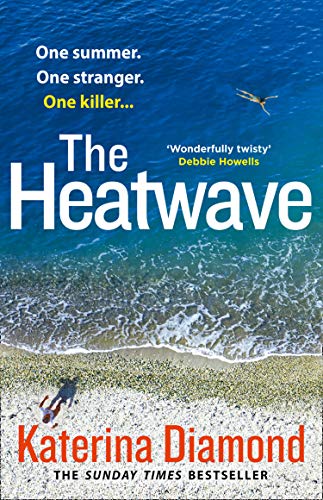 Book cover: “The Heatwave” by Katerina Diamond, beach scene, swimmer.