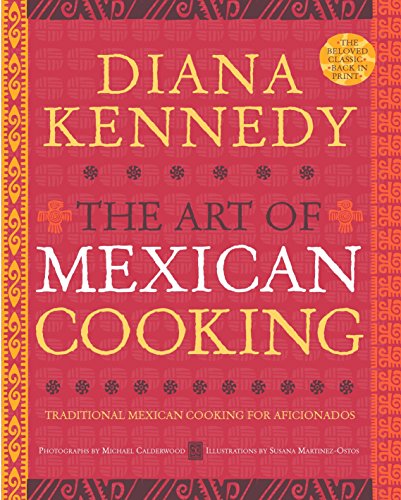 Red cookbook cover with white title: "The Art of Mexican Cooking.