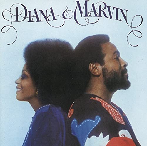 Diana Ross and Marvin Gaye album cover, side profiles, 1973.