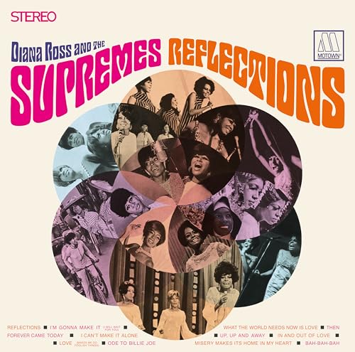 Diana Ross and The Supremes “Reflections” vinyl album cover with collage imagery.