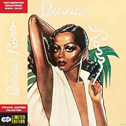 Illustration of Diana Ross in a white top with green leaves on a background.