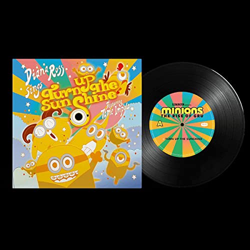 Diana Ross & Minions "Turn Up the Sunshine" 7-inch vinyl record.