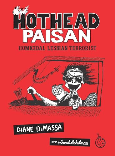 Book cover: black and white illustration of a woman with a gun.