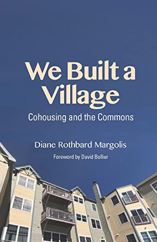 Book cover with building image, titled "We Built a Village.