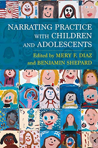 Book cover with colorful, childlike portraits and the title "Narrating Practice.