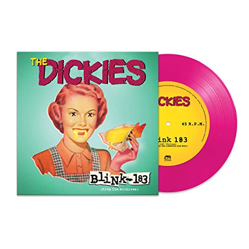 7-inch pink vinyl record by The Dickies featuring Blink-183 cover art.