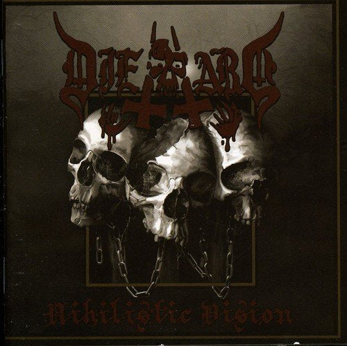 Die Hard album cover: three skulls with dripping blood and chains.