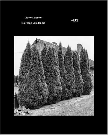 Book cover: black and white photo of a house behind tall trees.