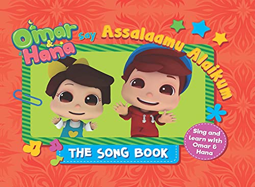Book cover featuring cartoon children Omar and Hana with colorful designs.