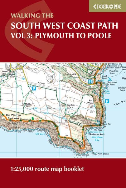 South West Coast Path map booklet, Plymouth to Poole, 1:25,000 scale.