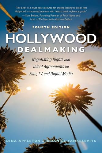 Book cover: "Hollywood Dealmaking," fourth edition, with palm tree imagery.