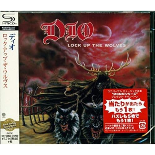 Dio album "Lock Up The Wolves" CD cover with wolves and antlers.