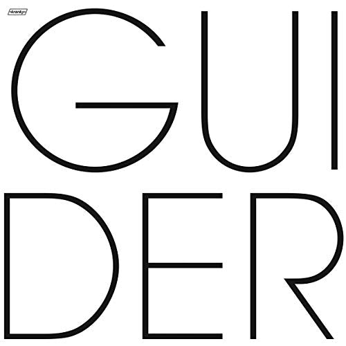 CD cover with bold, black sans-serif text spelling "GUIDER" on white background.