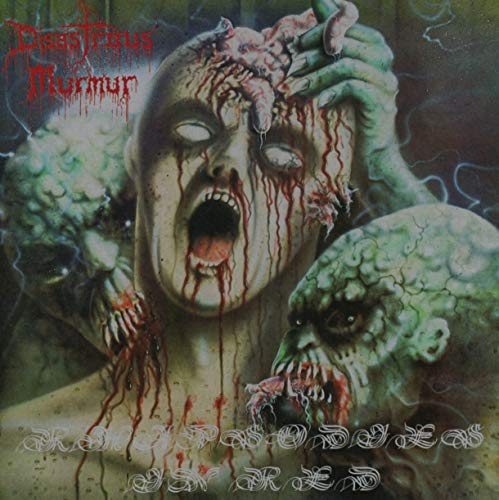 Horror album cover featuring a grotesque, decaying face and clawing hands.