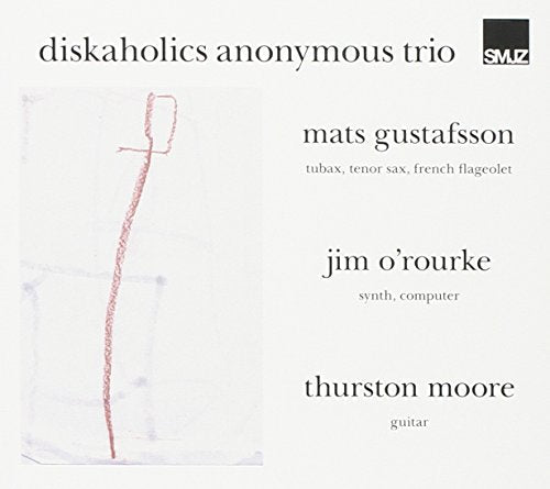 CD cover for "Diskaholics Anonymous" featuring red line art and musician names.