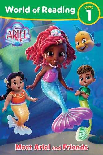 Book cover featuring Ariel and friends underwater, level one reader.