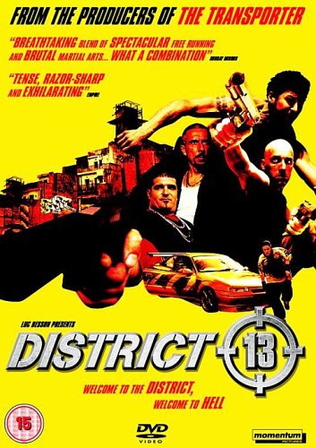 Yellow DVD cover with four men and a car in a gritty urban setting.
