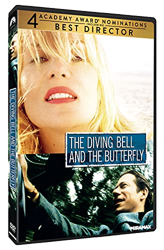 DVD cover for The Diving Bell and the Butterfly featuring a woman and man.