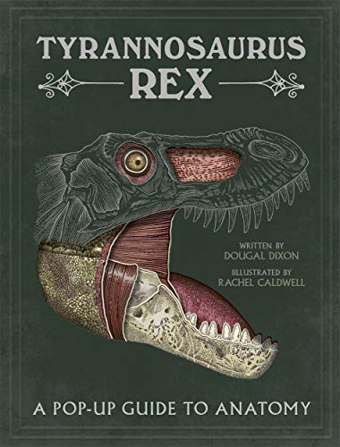 Book cover showing an anatomical illustration of a Tyrannosaurus rex head on green background.