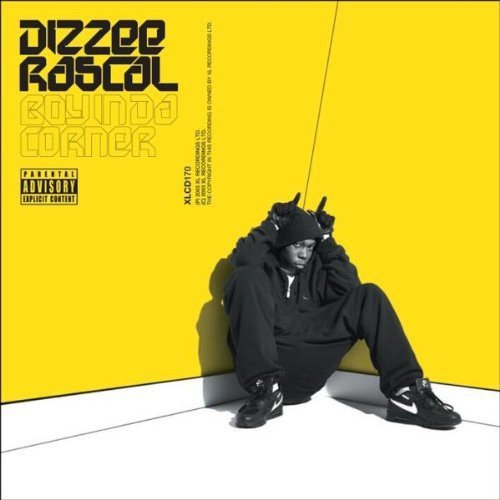 Black and white image of a person sitting against a yellow wall, album cover artwork.