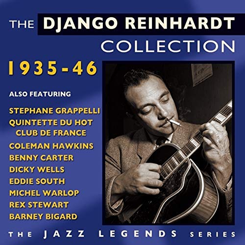 CD cover featuring Django Reinhardt playing guitar in a sepia-toned portrait.