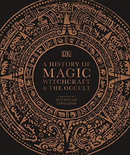 "Black book cover with gold circular design and title 'A History of Magic'."