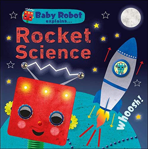 Book cover: robot, rocket, planets, and stars with colorful illustrations.