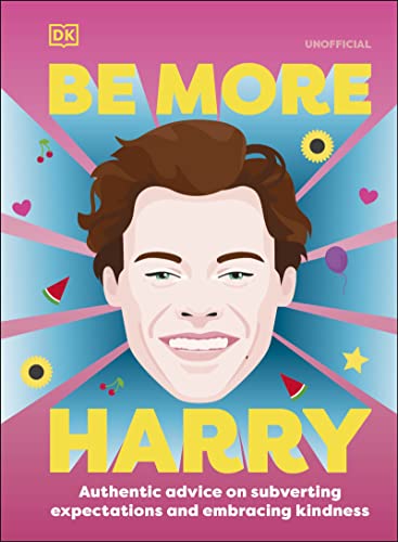 Book cover featuring a portrait of Harry Styles with colorful illustrations.