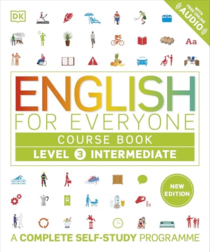 “English for Everyone” course book, Level 3 Intermediate, with icons.