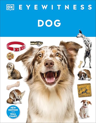 Book cover featuring various dog breeds and related objects.