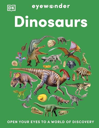 Book cover featuring a colorful collage of diverse dinosaur illustrations.