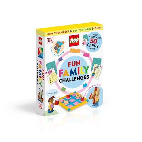 LEGO Fun Family Challenges box set featuring a book and 50 activity cards.