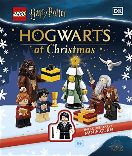 LEGO Harry Potter book cover featuring minifigures and a Christmas tree.