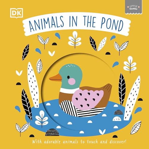 Book cover titled Animals in the Pond featuring a cartoon duck on a yellow background.